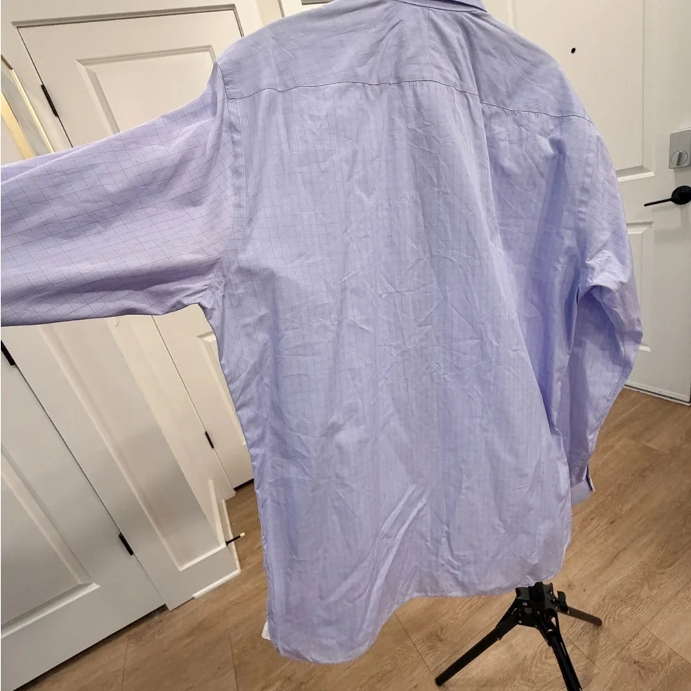 Canali Egyptian Cotton Windowpane Dress Shirt Size 42 - Picture 8 of 9